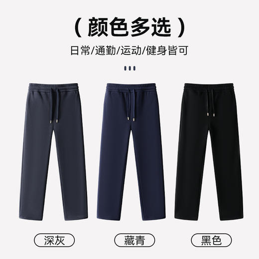 占姆士男士新款蚕丝羊毛保暖卫裤2025秋冬御寒防风百搭宽松休闲裤 商品图2