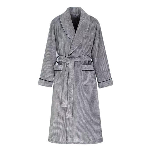 秋冬季浴袍 男女珊瑚绒加厚睡衣 情侣加长款大码浴衣 舒适睡袍保暖晨袍 商品图3