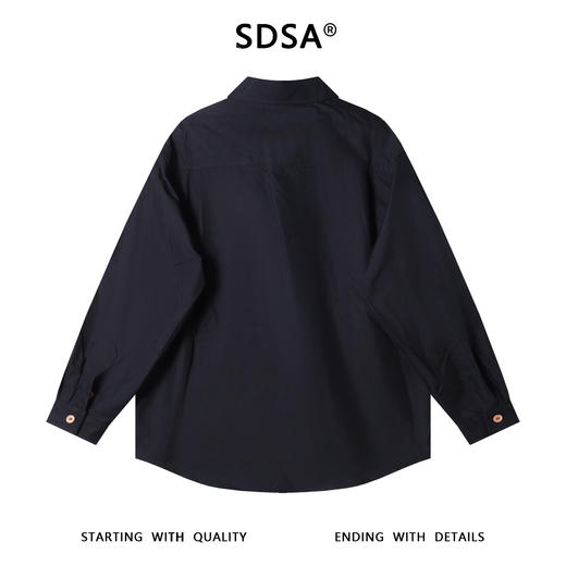 3036SDSA秋冬新款痞帅男装韩版简约拼接只针织口袋翻领长袖衬衫百搭 商品图5