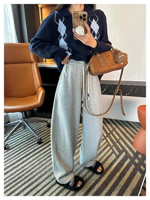 北方一条过冬的裤子 加绒蚕丝羊毛阔腿裤 商品图4