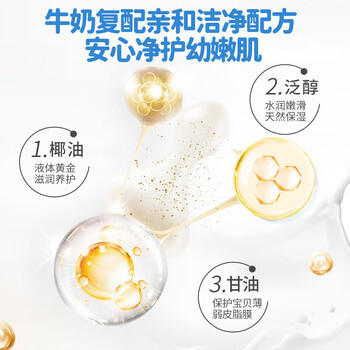 CrocoBaby鳄鱼宝宝儿童牛奶洗发沐浴露二合一 大人宝宝男女孩通用650g 商品图1