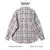 SDSA男士秋冬新款痞帅男装潮牌撞色格纹磨破泼墨翻领衬衫百搭宽松 商品缩略图4