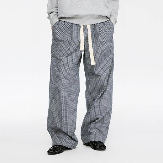 oneup格子单褶抽绳宽松休闲裤 商品图3