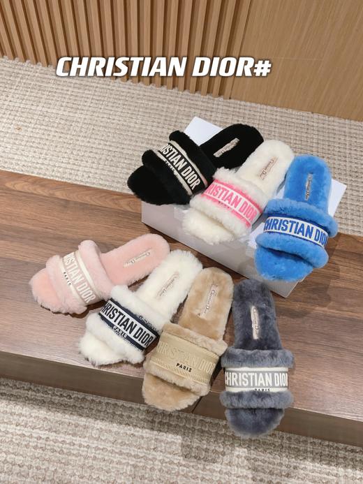 迪奥 羊毛平底拖鞋（DBG） 商品图2