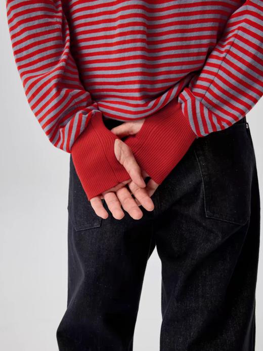 Simple Project/M25164/条纹可机洗Polo针织T恤 商品图2