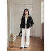 鹿向南「安妮心事」百搭黑色连帽拉链卫衣开衫女秋季慵懒宽松外套L58869 商品缩略图3