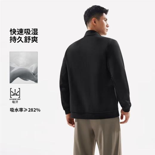 李宁男子2025秋季弹力吸汗开衫运动上衣健身外套AWDV935-3 商品图1