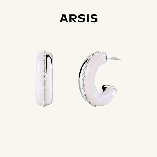 ARSIS｜流光系列 珠光月影耳钉 商品图1