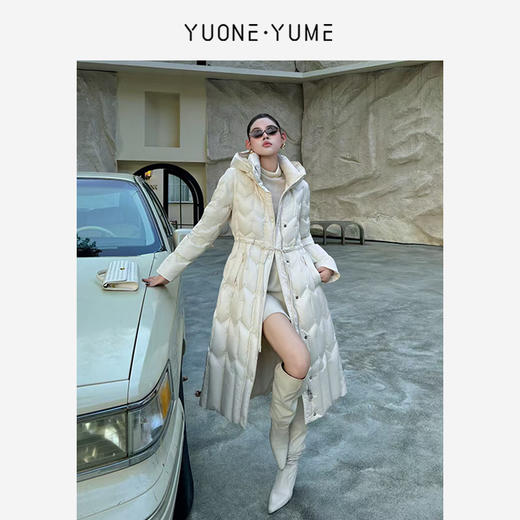 Y5D10Y2382  连帽长款收腰轻盈羽绒服 RJ005 商品图1