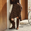 OLrain欧芮儿2025新款女冬季美拉德格子不规则设计感中腰半身裙 商品缩略图2