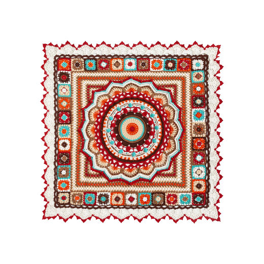 苏苏姐家宝莲帷幔拼花毯手工DIY家居钩针毛线4股牛奶棉自制材料包 商品图5