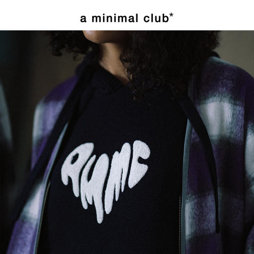 a minimal club撞色毛巾绣爱心连帽针织毛衣美式校园休闲AM59SW13 商品图3
