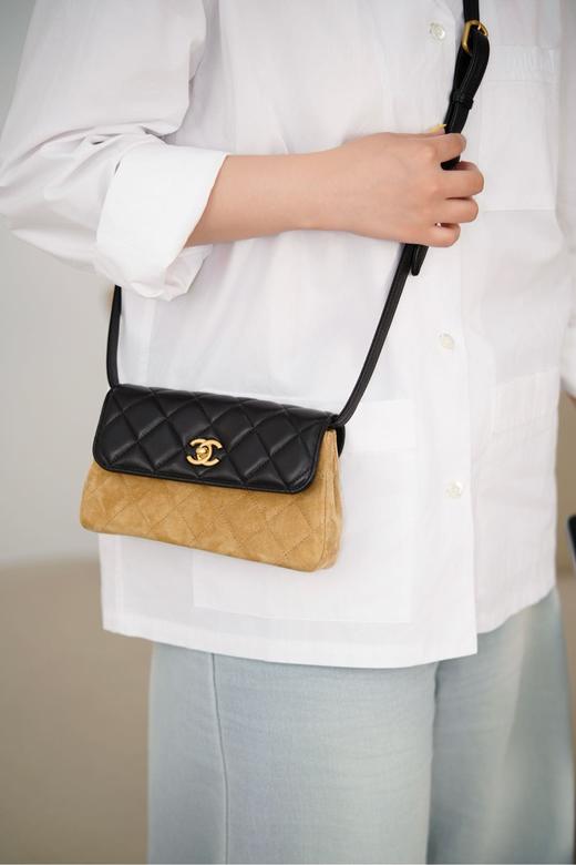 香奈儿 25A高级手工坊 拼皮口盖包（LZ*MM） 商品图0