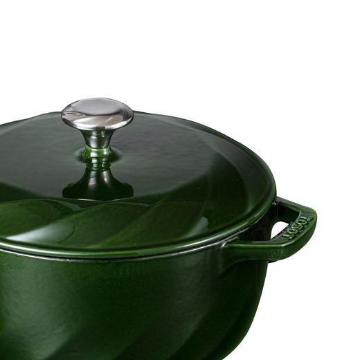 GREE格力 大松铸铁珐琅锅 3.8L 活色生香 厚实铸铁 GTF24-T01b 黛绿 商品图2