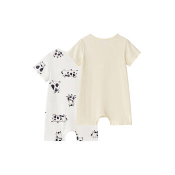 英氏（YEEHOO）婴儿衣服5A抑菌宝宝新生儿连体衣哈衣夏季柔软（2件装） 商品图3