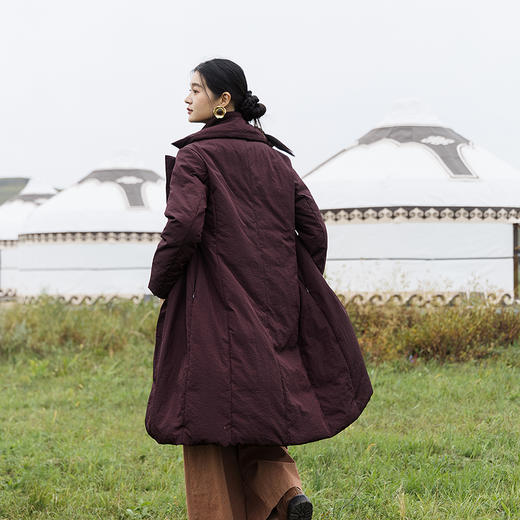 绽放712朵/冬季新款90白鹅绒气质宽松高领加厚保暖长款羽绒服女 商品图3