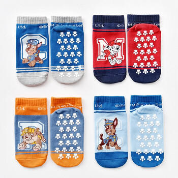 汪汪队立大功（PAW PATROL）男孩地板袜儿童防滑袜蹦床袜学步袜舞蹈袜4双装PA1213 14-16cm 商品图2