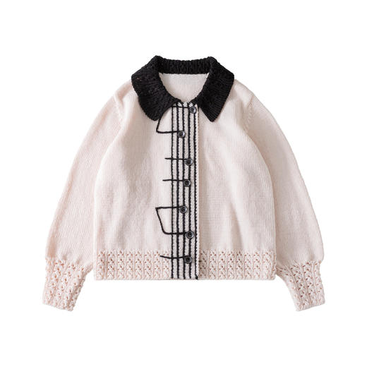 苏苏姐家五线谱音符开衫手工DIY编织羊毛棒针毛线团衣服材料包 商品图4