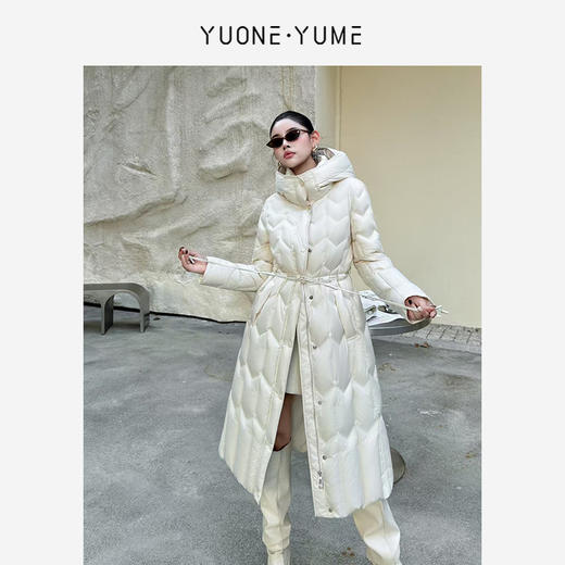 Y5D10Y2382  连帽长款收腰轻盈羽绒服 RJ005 商品图0
