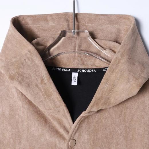 WY1149SDSA男士秋冬新款痞帅男装韩版简约纯色按扣连帽卫衣百搭宽松上衣 商品图2