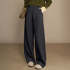 QYM K568-Y羊毛休闲裤时尚厚款阔腿裤高腰直筒裤 商品缩略图1