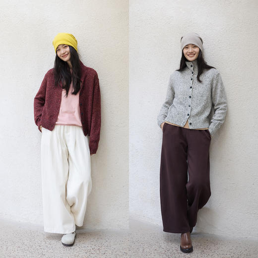 绽放708朵/繁星点点·纯羊毛花纱高领开襟毛针织衫加厚外套女冬 商品图2