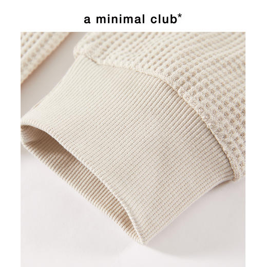 a minimal club刺绣logo华夫格半拉链卫衣翻领长袖半开襟AM59ST15 商品图4