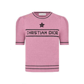 【特价】DR-S 手绣星星羊绒短袖（树莓粉）