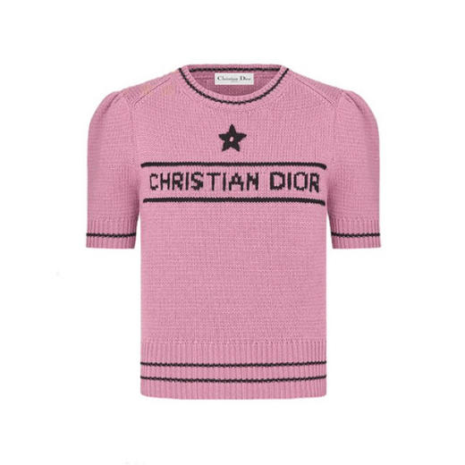 【特价】DR-S 手绣星星羊绒短袖（树莓粉） 商品图0