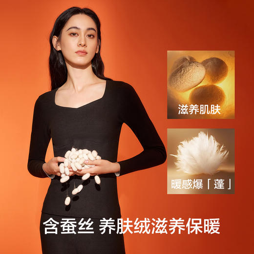 【免穿文胸+羽绒蚕丝】【M-XXL】【有棵树】女士无痕保暖内衣套装 商品图1