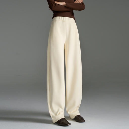 OLrain欧芮儿2025新款冬季加厚针织卫裤百搭垂感直筒裤弯刀休闲裤 商品图2