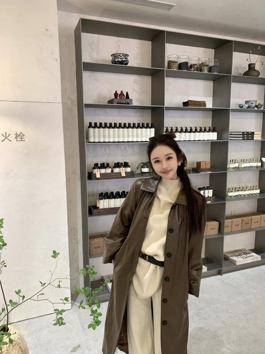 Read Nameless /防风时髦咖色长皮衣 2025/10/23 商品图6