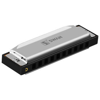 天鹅（SWAN） 10孔C调布鲁斯口琴初学者入门学生成人专业教学款口琴银色 商品图5