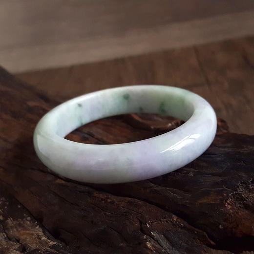 【天然正品】A货翡翠天然正桩细腻细豆种春彩飘蓝花58.5号翡翠手镯女士280325AH21特价1380元 商品图5