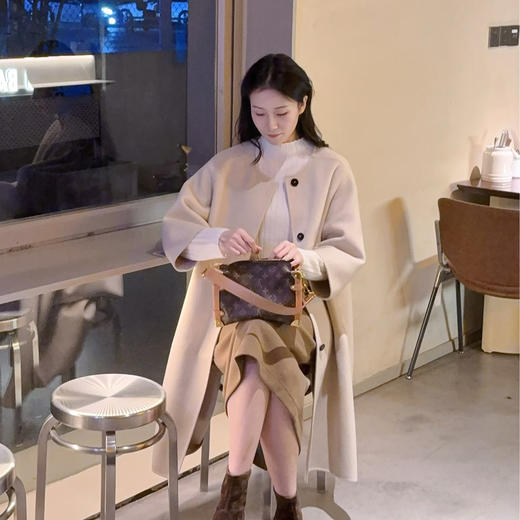 （康赛妮A类纱线）火桐hooton 半高领山羊绒坑条打底衫25A650 商品图3