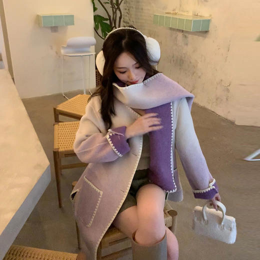 现货  挚爱大衣 秋冬氛围感 贝壳绣渐变色大衣 商品图4