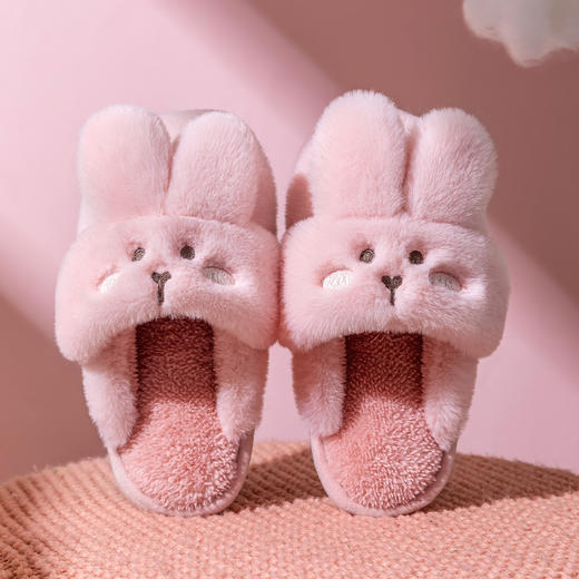 始源儿童款超柔可爱兔子棉棉拖鞋秋冬款保暖一鞋两穿 商品图8