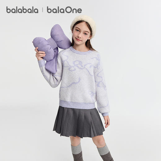 巴拉巴拉balaOne童装女童毛衣儿童2025冬季新款毛衫提花针织衫甜 商品图2