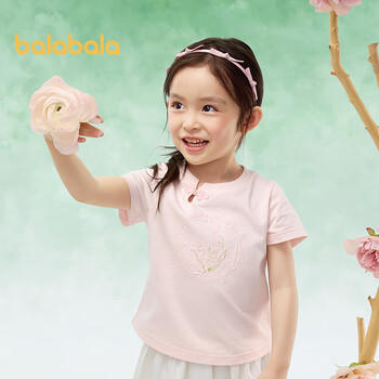 巴拉巴拉儿童短袖女童t恤2025夏装中大童新中式绣花上衣时尚208225117021 商品图2
