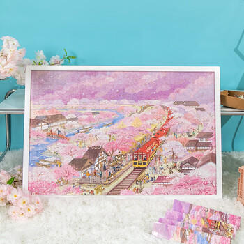 猫的天空之城拼图成年人拼图1000片岚山樱之旅国风国潮高难度拼图女生节礼物 商品图6