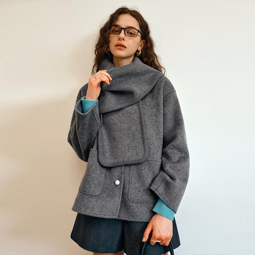 OLrain欧芮儿通勤气质奢暖双面呢外套女秋季2025新款时尚羊毛大衣 商品图0