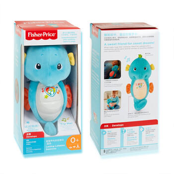 费雪（Fisher-Price）费雪生日礼物儿童玩偶哄睡安抚-新版声光安抚海马（蓝色）GCK71 商品图1