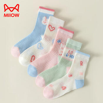 猫人儿童袜子女童【大网眼+轻薄透气】夏季薄款中筒袜女宝宝休闲袜 商品图1