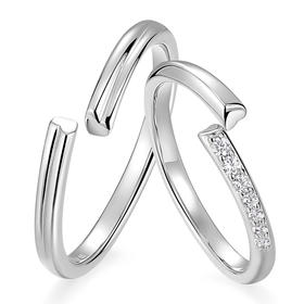 卡蒂罗KADER 心动循环情侣对戒 经典莫比乌斯环爱有引力原创小众开口可调节设计 简约时尚几何设计永恒的爱