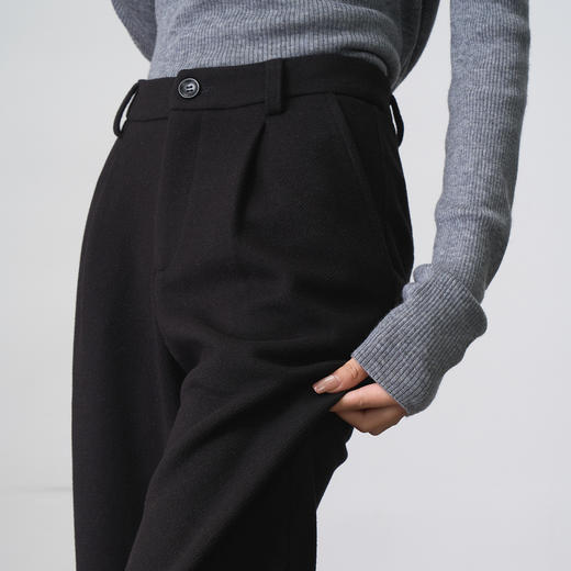 OLrain欧芮儿2025新款女秋季通勤舒适休闲直筒裤显瘦长裤黑色裤子 商品图3