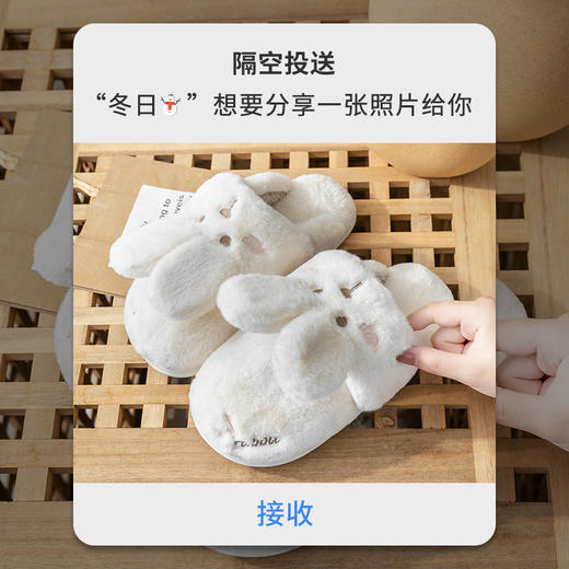 始源成人款超柔可爱兔子棉棉拖鞋秋冬款保暖一鞋两穿 商品图2