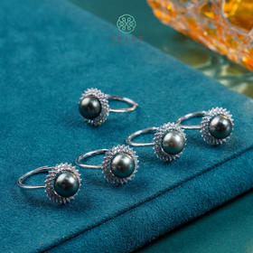 DS925珍珠戒指-海水大溪地圆珠约9mm