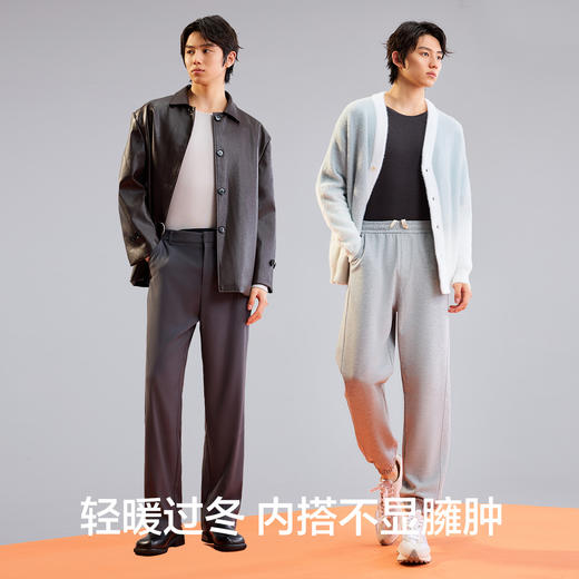 【双面磨绒】【L-3XL】【有棵树】热暖绒科技运动男士针织打底衫 商品图4