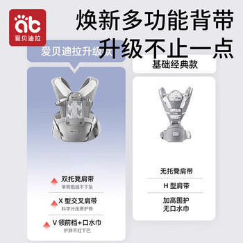爱贝迪拉婴儿腰凳减压背带四季透气轻便0到36月宝宝外出抱娃神器多功能粉 商品图5