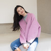 绽放717朵/绵羊毛兔毛廓形感落肩开襟拉链短款毛呢外套女冬呢大衣 商品缩略图1